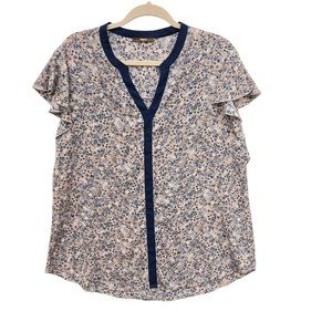 Gaharu Floral Cap Sleeve Blouse Top XL